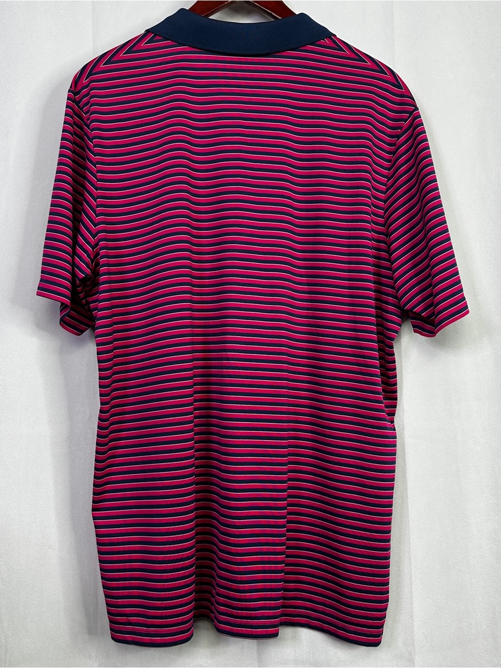 Adidas Striped Polo Men’s Golf Pink Short Sleeve Athletic Lightweight XL Shirt - Picture 7 of 8
